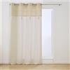 Douceur d'Intérieur, Tenda decorativa, occhielli, 140 x 240 cm, Perla | Top jacquard moderno, facile da installare con 8 occhielli, facile da pulire, decorazione per soggiorno e camera da letto