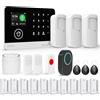 TUGARD Sistema di Allarme Casa Senza Fili, 22 Pezzi WiFi GSM 2G con SMS, Sensori di Movimento, Sirena 120 dB, Telecomando Intelligente e Annuncio Vocale, Compatibile Alexa e Google