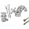 topolenashop Rubinetto bidet miscelatore doppio comando monoforo bagno ottone cromato 52345a