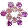 Becho 12 pomelli in cristallo da 3 cm, per cassetti, armadietti, credenze, in cristallo a forma di diamante, piatti e rotondi, con viti (viola cristallo + rosa cristallo)