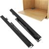 Tokenhigh Guide estraibili per montaggio a pavimento, per cassetti, 1 paio di guide per cassetti, estraibili complete, nascoste Softclose, senza rumore, guide telescopiche (nero, 10 pollici 250 mm)