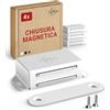 LouMaxx Chiusura Magnetica Ante Forte - Forza di Tenuta 6kg - Set di 4 in Acciaio Inox Bianco - Calamita Chiusura Mobili - Chiusura Porta Magnetica - Chiusure Magnetiche Sportelli, presa salda