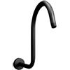 CWOQOCW Braccio doccia a forma di S per soffione a pioggia alto soffitto (nero) | Flangia decorativa inclusa, nasconde i fori della parete, installazione pulita, consistenza liscia, resiste alle impronte