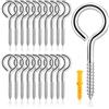 Joybble 20 viti a occhiello chiuse M3 x 40 mm in acciaio inox con tasselli, occhielli a vite, ganci ad anello per appendere legno e parete