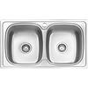 JASSFERRY Lavello da cucina 2 vasche in Acciaio Inox Spazzolato, incasso Lavandino, con set di rifiuti