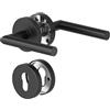 AwmnSrman Maniglie Porte Interne Nere, Maniglia Delle Porta Interna in Acciaio Inox Spazzolato Porte Interne del Camera la Forma di L Maniglia Set Porte Della Sala PZ