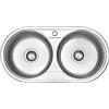 JASSFERRY Lavello da Cucina Incasso Ovale, Lavandino Cucina 2 Vasche in Acciaio Inox 840 x 440 mm