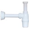 Schläfer 4396101 Sifone Universale per Lavabo Bagno e Cucina, Scarico Lavandino in Polipropilene, Raccordo G 1 1/4", Tubo Attacco a Muro Ø 32mm, Sifone a Bottiglia, Colore Bianco