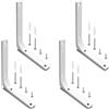 YYIGVMO 4 Pezzi 150x125 mm Staffe a L per Mensole, Supporto Reggi Mensola da Muro, Staffa Angolare Mensola con Viti, per Mensola Capannone, Libreria, Bianco