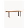 Eichholtz Tavolo ovale da giardino con piano in legno di teak Mogador, 247 x 110 cm - Legno chiaro, Grigio