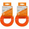 Terryshop74 30 Metri di Filo Ricambio decespugliatore 2 Bobine di Filo per decespugliatore da 15 Metri Ideali per Ricambio testine decespugliatore e falciaerba 30 Metri toteli Sezione 2,4 mm Rotondo
