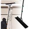 Ollewiellan Pala da neve fotovoltaica con ruote, in PVC, 131-480 cm, telescopica, in alluminio, protezione del modulo, resistente ai graffi e alla ruggine