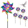 AOOWU Mulino a Vento Riflettente, 6 Pezzi Repellente per Uccelli e Piccioni, Girandole Spaventa Uccelli, Allontanare i Piccioni Spaventa Uccelli Protect Giardino, Frutteto, House, Fattoria