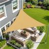 Sunnylaxx 2.5x2.5x2.5m Tenda a Vela Ombreggiante Triangolare Sabbia | Impermeabile Facile da Iinstallare,Include Corde Gratuite, PES Materiale,Cucitura Doppia,Nastro Rinforzato