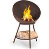 Blumfeldt Braciere da Giardino, Bracere da Esterno Legna con Giglia, Braciere con Supporto, Braciere da Esterno Resistente Alle Intemperie in Acciaio, Copertura Barbecue, Per Campeggio e Terrazzo