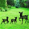 QBMYCN Pali decorativi da giardino in metallo per Cervo,confezione da 3 statue a forma di Cervo nero,per cortile,giardino,prato, decorazioni per esterni,regali per amanti dei Cervo