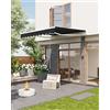 London Boutique Tenda da Sole 400x250 cm per Esterni con Manovella, Protezione UV50+ | Tessuto idrorepellente, Inclinazione regolabile, Supporto a parete, Terrazza, Balcone, Patio