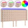 vidaXL Testiera LED marrone cappuccino 203x16x118/128 cm in ecopelle