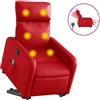 vidaXL Poltrona per massaggi con ausilio per l'assistenza elettrica in Pelle finta rossa
