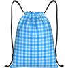 Zelinge Zaino con coulisse, sacca da palestra, Buffalo Grid Art Blu, M | Borsa Yoga Danza