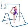 COSTWAY Sbarra Ginnastica Artistica per Bambini, Altezza Regolabile | Parallele Ginnastica Pieghevole con Struttura Triangolare e Cuscinetti Antiscivolo, per 3+ Anni, Portata 65kg