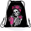 Generic Sportiva Sacche Rose Sugar Skull Sacca Coulisse Viaggio 36x42cm | Sacca sportiva Pratico Zaino Sportiva per Palestra uomo e donna Adulti
