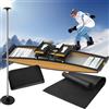 ZengHeBloom Macchina Per Esercizi Di Sci, Macchina Per Allenamento Con Simulatore Di Sci, Cross Trainer 3D Per Sci Indoor, Simulatore 2 In 1 Con Canne E Tappetini Per Fitness A Casa