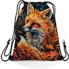 Generic Sportiva Sacche Maple Fox Zaino con Coulisse Adulti 36x42cm | Palestra Borsa Stampata Sacca Zaino Sportivo per Palestra uomo e donna spiaggia