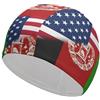 peiyeety Cuffia da nuoto con bandiera americana, morbida, elastica, unisex, leggera