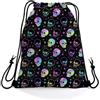Generic Borse da Palestra Multicolor Holo Skull Zaino con Coulisse Festa 36x42cm | Sacca Coulisse Confortevole Borsa con coulisse per Palestra spiaggia nuotare