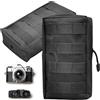 WSAMJIN 2 Pezzi Sacchetti Tattici, Piccolo Marsupio Impermeabile Tattico Molle Pouche Multifunzionale Cintura Pouch Utility Pouch Waist Bag Accessori Holder Per Outdoor Hiking Hunting Camping Training - Nero