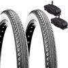 ECOVELO 2 COPERTONI 16 X 1.75 (47-305) + 2 CAMERE D'ARIA AMERICA SCHRADER CST PNEUMATICI BIANCO NERI PER CITY BIKE BICI BAMBINO GRAZIELLA