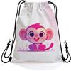 Generic Sacca Coulisse Pink Monkey Sackpack Cinch Regalo 36x42cm | Sacca Zaino Sportivo Impermeabile Sportiva Sacche per nuotare quotidiano Viaggio
