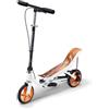 Space Scooter X560S - Monopattino pieghevole per bambini con funzione | Muovi il mazzo su e giù e vai avanti senza doverti fermare sempre con il piede. Con freno a mano e adatto fino a 90 kg.