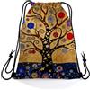 Generic Zaino Sportiva Klimt Tree of Life Sacchetti Adulti 36x42cm | Sport String Zaino leggera Borse da Palestra per Regalo Palestra spiaggia