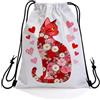 Generic Sacca Coulisse Red Flowers Cat Sport String Zaino Viaggio 36x42cm | Borse da Palestra Regolabile Sportiva Sacche per nuotare Palestra Regalo