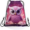 Generic Sacchetti Pink Owl Drawstring Bag yoga 36x42cm | Borse da Palestra Stampata Palestra Borsa per Palestra Best Friends Viaggio