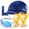 ROCKBROS Set di accessori per bicicletta, 4 pezzi, con occhiali | Con manopole per bicicletta, ideale per e-bike, MTB e tutti i giorni, pendolari e gite in bicicletta
