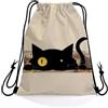 Generic Sportiva Sacche Cartoon Cat Black Zaino Sportiva Regalo 36x42cm | Sacca Zaino Sportiva Regolabile Sport String Zaino per Palestra uomo e donna spiaggia