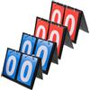 Sosoport 4 Pezzi Tabellone Basket Manuale a Due Pannelli Numerici | Struttura in Metallo e PVC, Supporto Rialzato Stabile, Stampa ad Alto Contrasto per Luce Intensa