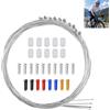 Quinzy Kit universale 10 cavi di cambio per bicicletta in acciaio, 2 m x 1,2 mm | Con 10 terminali argentati, 8 tappi colorati, 10 guarnizioni toriche, per MTB, strada, urbana e pieghevole