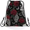 Generic Sacca Zaino Sportivo Skeleton Red Rose Sacca da Ginnastica Adulti 36x42cm | Sackpack Cinch design elegante Sacche Sportive per Best Friends Palestra Regalo