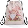 Generic Sackpack Cinch Pink Gnome Borsa con coulisse Adulti 36x42cm | Gym Sacco Moda Zaino con Coulisse per Palestra spiaggia Festa