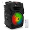 Pyle Speaker Bluetooth Portatile, Ricaricabile da 400W con Subwoofer da 20,32 cm, Ingressi USB/MP3/FM Radio/ 0,635 cm per Microfono, LED Multicolori, Batteria Ricaricabile Integrata con Telecomando