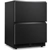 Frigo vini ventilato 145 litri - 45 bottiglie - 2 cassetti con frontale in vetro nero - 59,5x58,4xH82 cm - DW 82 BLACK