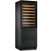 Frigo vini ventilato 425 litri - 141 bottiglie - Doppia temperatura - Porta vetro nero e 2 cassetti - 59,5x68,5xH179,5 cm