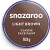 Snazaroo - Pittura Per Viso e Corpo, Trucchi da Viso per Travestimenti, per Bambini e Adulti, 18ML, Colore Marrone Chiaro