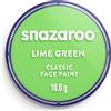 Snazaroo - Pittura Per Viso e Corpo, Trucchi da Viso per Travestimenti, per Bambini e Adulti, 18ML, Colore Verde Lime