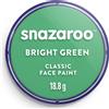 Snazaroo - Pittura Per Viso e Corpo, Trucchi da Viso per Travestimenti, per Bambini e Adulti, 18ML, Colore Verde Brillante