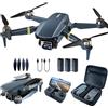 CHUBORY Drone con Telecamera 4K HD per Principianti, 84 Minuti di Volo (3 Batterie), 800m Portata WiFi FPV, Motore Brushless, Auto Hover e Auto Follow